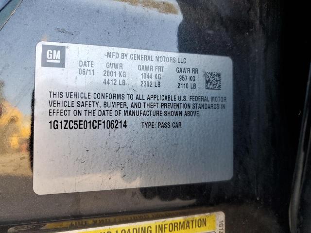 1G1ZC5E01CF106214 - 2012 CHEVROLET MALIBU 1LT Қара фото 13