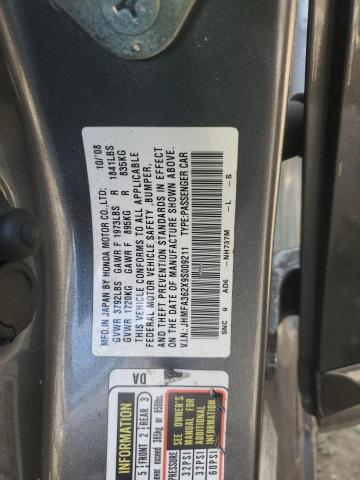 JHMFA362X9S009211 - 2009 HONDA CIVIC HYBRID GRAY photo 13