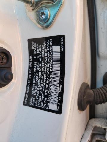 SHHFK7H69KU212453 - 2019 HONDA CIVIC EX WHITE photo 12