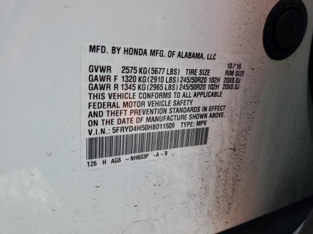 5FRYD4H50HB011509 - 2017 ACURA MDX TECHNOLOGY أبيض صورة 13