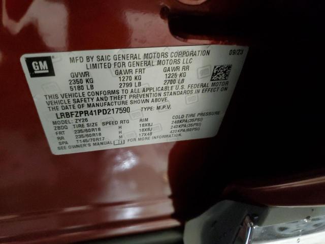 LRBFZPR41PD217590 - 2023 BUICK ENVISION ESSENCE წითელი ფოტო 13