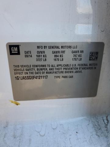 1G1JA5SG6F4121117 - 2015 CHEVROLET SONIC LS WHITE photo 12