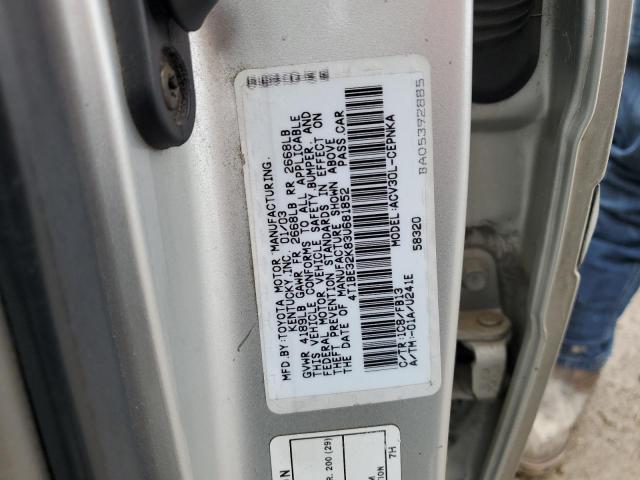 4T1BE32K83U681852 - 2003 TOYOTA CAMRY LE SILVER photo 13