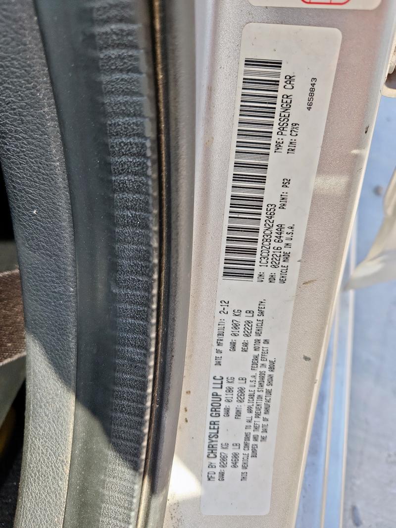 1C3CDZCB3CN224653 - 2012 DODGE AVENGER SXT SILVER photo 12