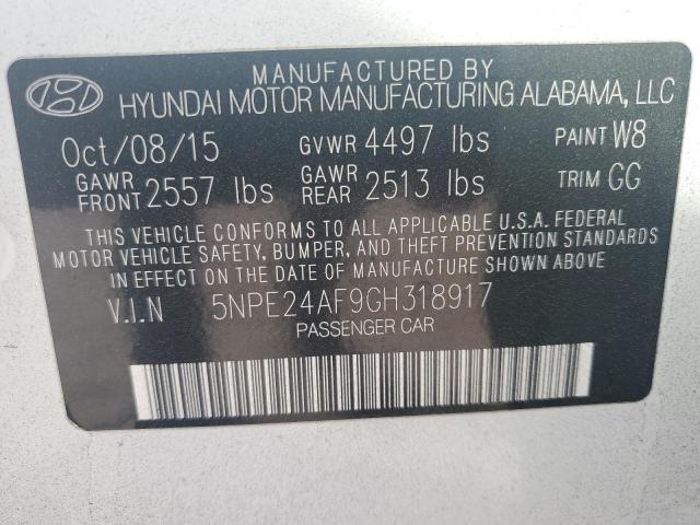 5NPE24AF9GH318917 - 2016 HYUNDAI SONATA SE 白色 照片 12