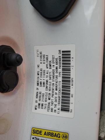 19UUA8F23CA017770 - 2012 ACURA TL WHITE photo 13