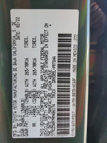 3TMCZ5AN7NM486174 - 2022 TOYOTA TACOMA DOUBLE CAB მწვანე ფოტო 12