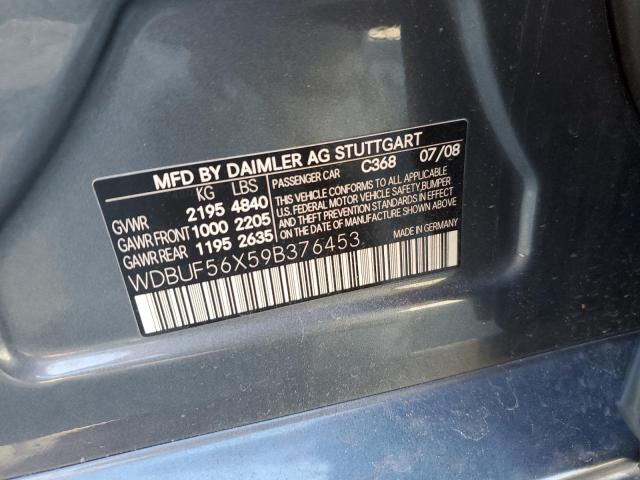 WDBUF56X59B376453 - 2009 MERCEDES-BENZ E 350 GRAY photo 13