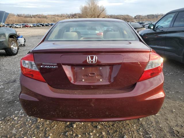 19XFB2F85CE085832 - 2012 HONDA CIVIC EX BURGUNDY photo 6