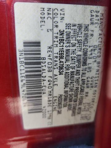 3N1BC11E69L470634 - 2009 NISSAN VERSA S 红色 照片 13