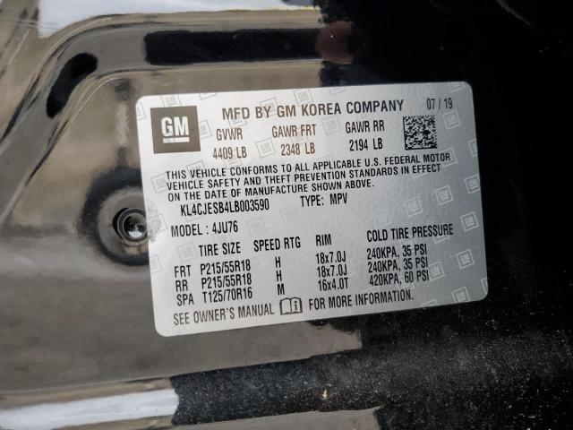 KL4CJESB4LB003590 - 2020 BUICK ENCORE PREFERRED BLACK photo 14