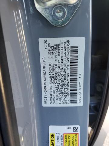 1HGCV2F39MA007249 - 2021 HONDA ACCORD SPORT GRAY photo 13