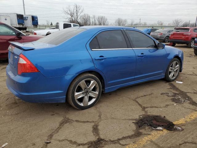 3FAHP0KCXCR236994 - 2012 FORD FUSION SPORT BLUE photo 3