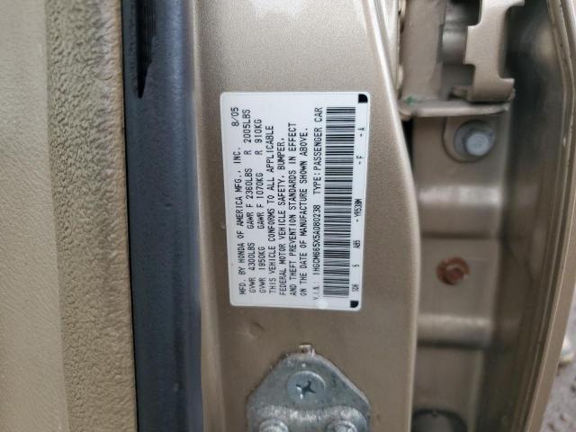 1HGCM665X5A080238 - 2005 HONDA ACCORD EX TAN photo 12