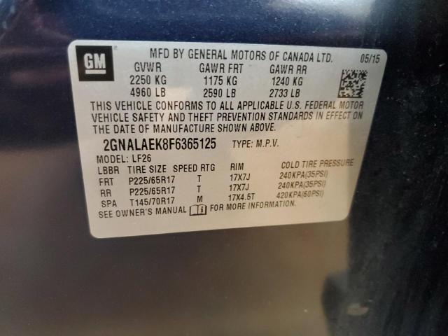 2GNALAEK8F6365125 - 2015 CHEVROLET EQUINOX LS Синій фото 13