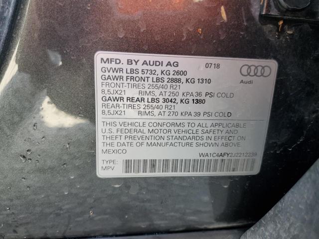 WA1C4AFY2J2212239 - 2018 AUDI SQ5 PRESTIGE CHARCOAL photo 14