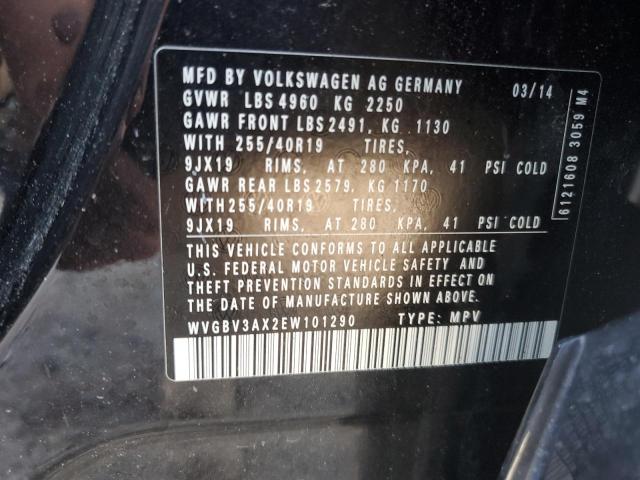 WVGBV3AX2EW101290 - 2014 VOLKSWAGEN TIGUAN S BLACK photo 12