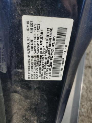 5FNRL5H4XFB127903 - 2015 HONDA ODYSSEY EX BLUE photo 13