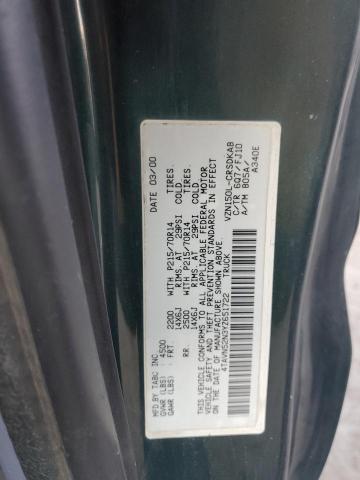 4TAVN52N3YZ651722 - 2000 TOYOTA TACOMA XTRACAB მწვანე ფოტო 12