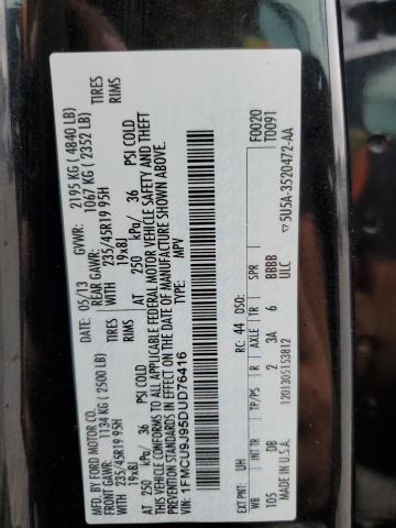 1FMCU9J95DUD76416 - 2013 FORD ESCAPE TITANIUM 黑色 照片 12