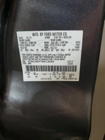 1FMCU9D77BKC36354 - 2011 FORD ESCAPE XLT 灰色 照片 13