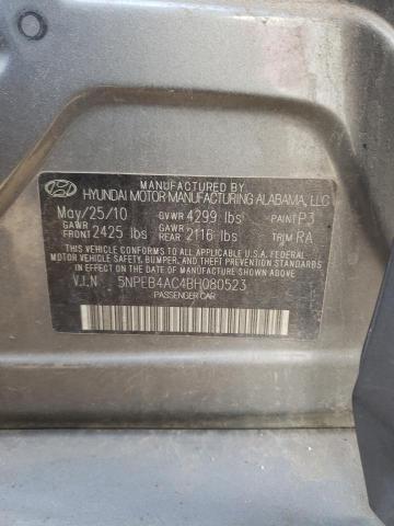 5NPEB4AC4BH080523 - 2011 HYUNDAI SONATA GLS GRAY photo 12