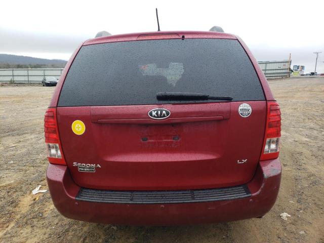 KNDMG4C76B6366851 - 2011 KIA SEDONA LX MAROON photo 6