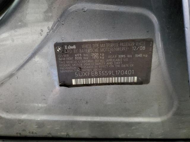 5UXFE83559L170401 - 2009 BMW X5 XDRIVE48I GRAY photo 14