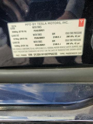5YJSA1H16EFP66235 - 2014 TESLA MODEL S Синій фото 12