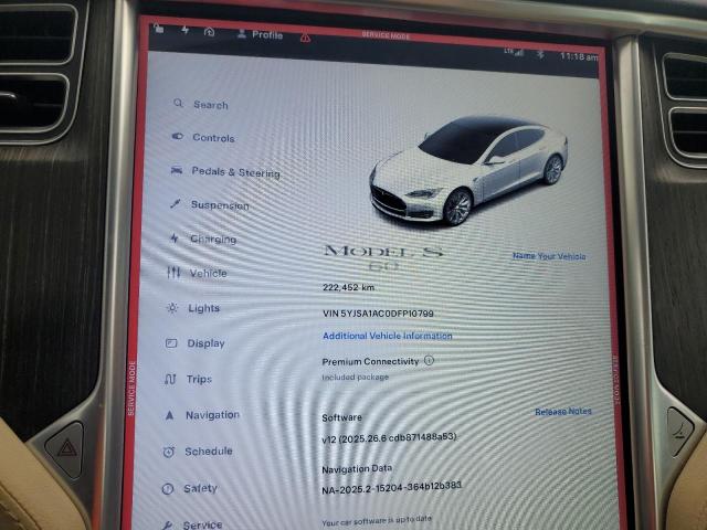 5YJSA1AC0DFP10799 - 2013 TESLA MODEL S Ақ фото 9