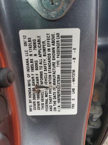 19XFB2F50CE375384 - 2012 HONDA CIVIC LX GRAY photo 13