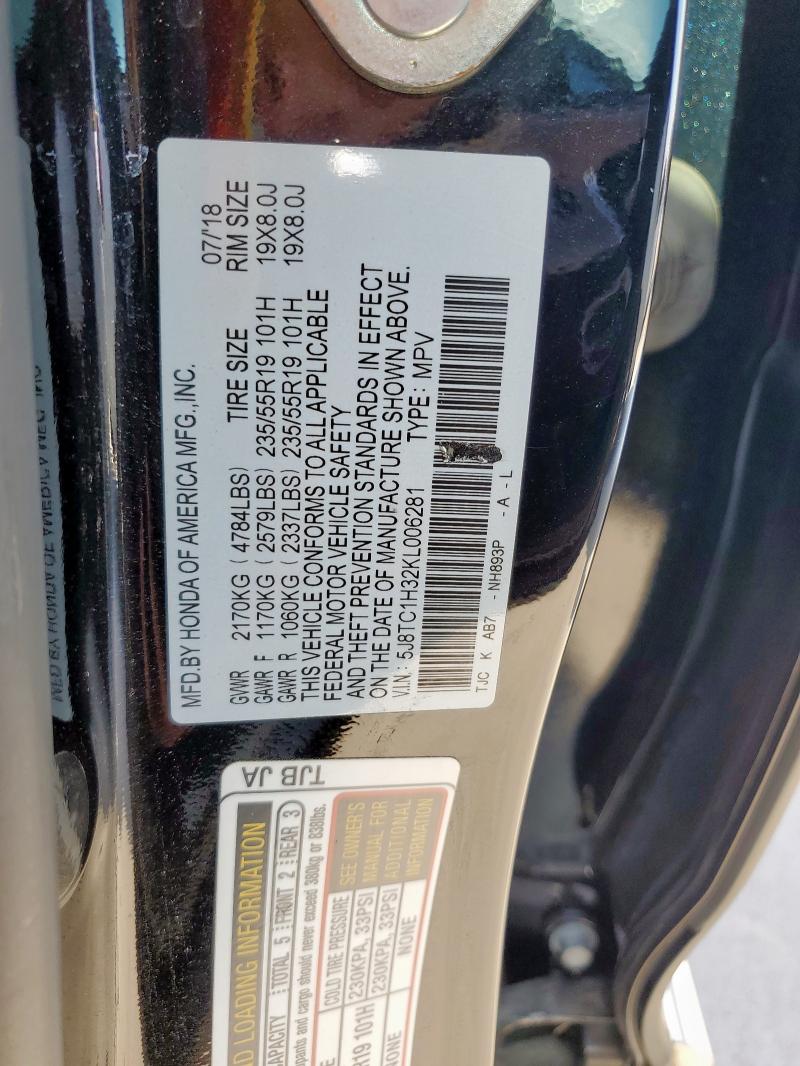 5J8TC1H32KL006281 - 2019 ACURA RDX BLACK photo 13