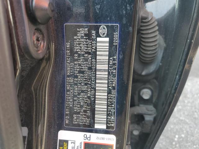 4T1BF1FK1EU346009 - 2014 TOYOTA CAMRY L Սև լուսանկար 12