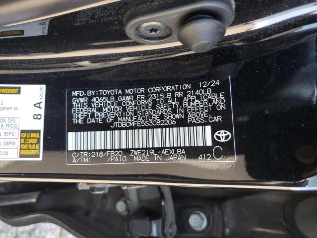 JTDBCMFE5S3082206 - 2025 TOYOTA COROLLA LE 黑色 照片 12