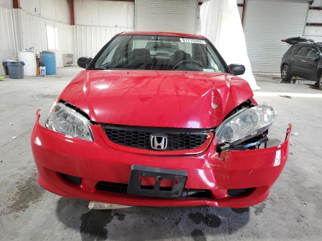 1HGEM22625L068881 - 2005 HONDA CIVIC LX RED photo 5