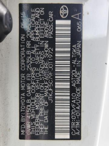 JTKJF5C79FJ011972 - 2015 TOYOTA SCION TC თეთრი ფოტო 13