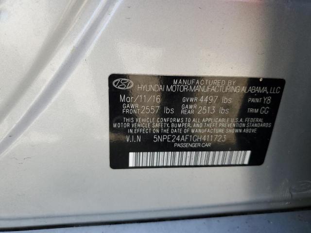 5NPE24AF1GH411723 - 2016 HYUNDAI SONATA SE SILVER photo 12