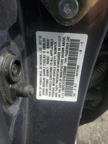 19XFC1F37GE035886 - 2016 HONDA CIVIC EX GRAY photo 12