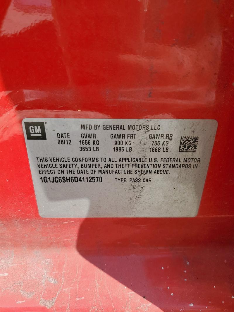 1G1JC6SH6D4112570 - 2013 CHEVROLET SONIC LT წითელი ფოტო 13