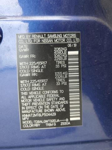 KNMAT2MT6LP504429 - 2020 NISSAN ROGUE S Mavi foto 12