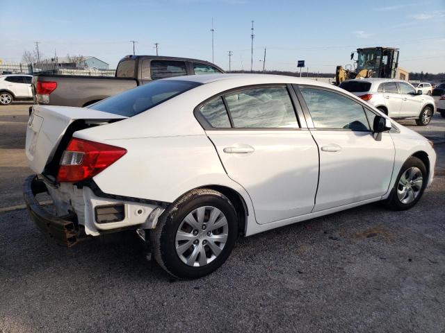 2HGFB2F58CH529796 - 2012 HONDA CIVIC LX WHITE photo 3