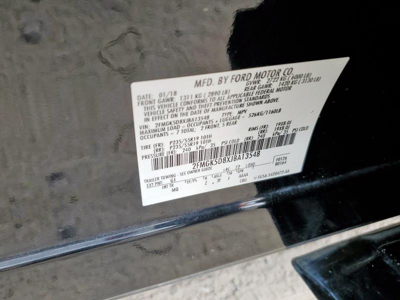 2FMGK5D8XJBA13548 - 2018 FORD FLEX LIMITED Qara foto 13