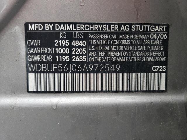 WDBUF56J06A972549 - 2006 MERCEDES-BENZ E 350 SILVER photo 12