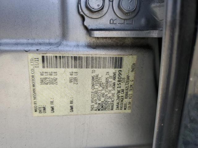 1N4AL2AP7BC158099 - 2011 NISSAN ALTIMA BASE შავი ფოტო 12