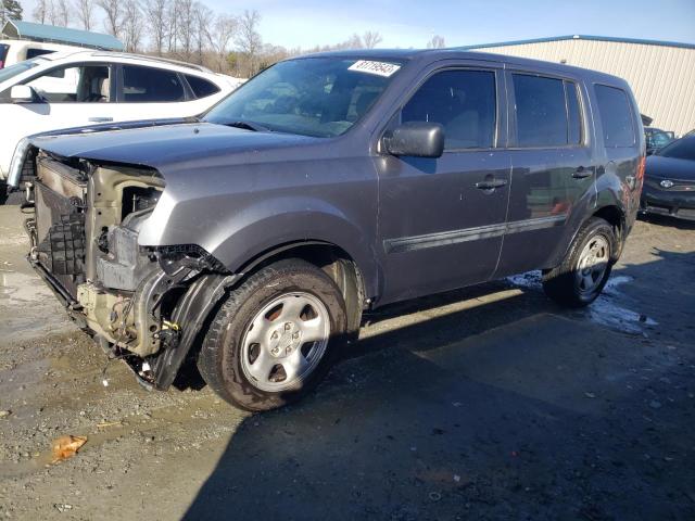 5FNYF3H2XDB006436 - 2013 HONDA PILOT LX GRAY photo 1