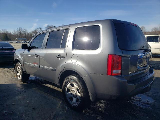 5FNYF3H2XDB006436 - 2013 HONDA PILOT LX GRAY photo 2