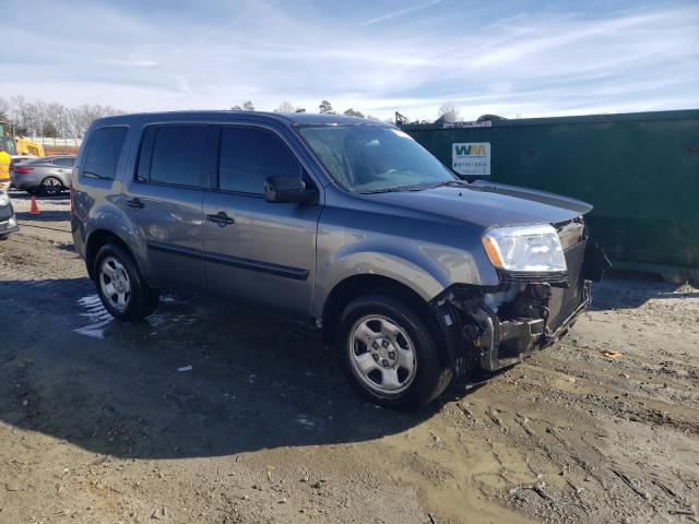 5FNYF3H2XDB006436 - 2013 HONDA PILOT LX GRAY photo 4