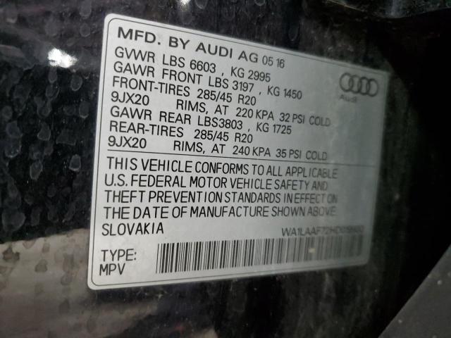 WA1LAAF72HD019930 - 2017 AUDI Q7 PREMIUM PLUS 黑色 照片 13