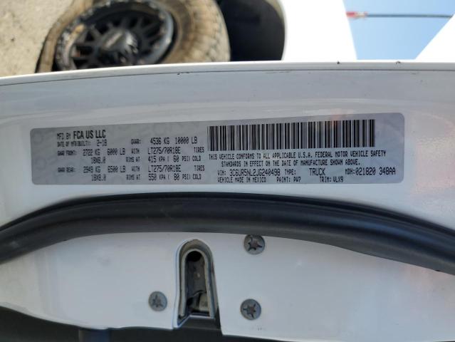 3C6UR5NL2JG240498 - 2018 RAM 2500 LARAMIE თეთრი ფოტო 12