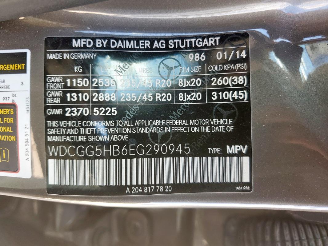 WDCGG5HB6EG290945 - 2014 MERCEDES-BENZ GLK 350 棕色 照片 13